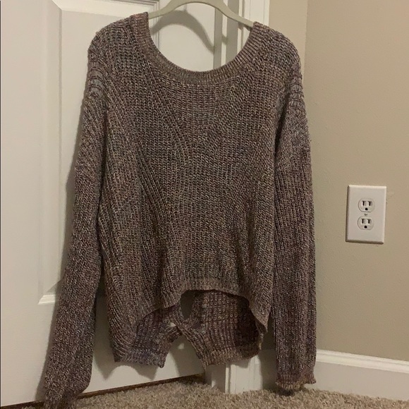 Express cable knit open back sweater - Picture 1 of 2